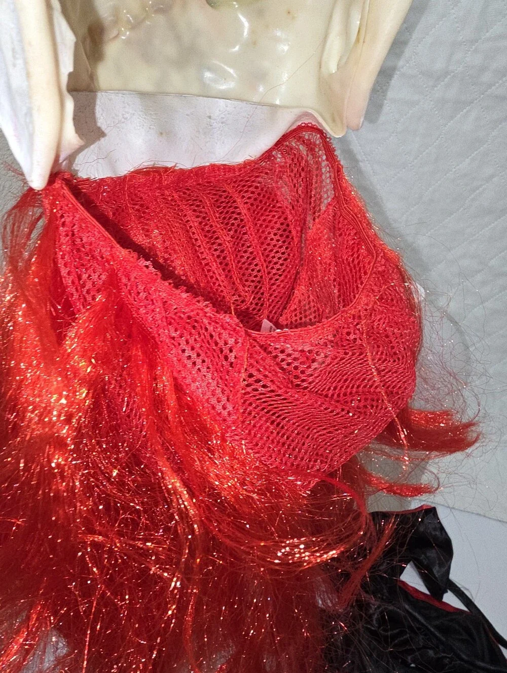 Adult Clown Mask Collar Hat Red Hair Bloody Teeth Creepy Scary Spirit Halloween